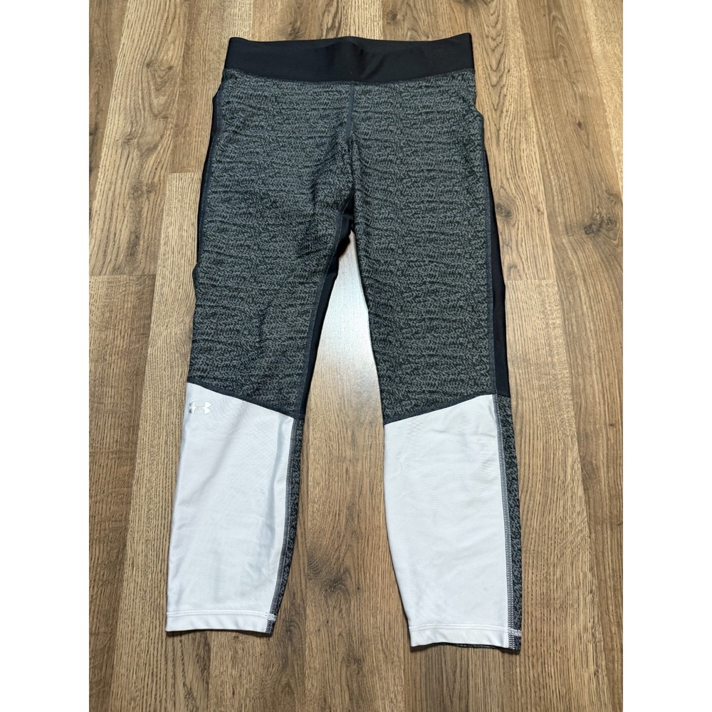 Under Armour Pants, Women's Large, White Black Capri Leggings Compression